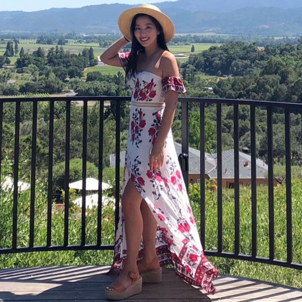 Floral Off the Shoulder Maxi Dress